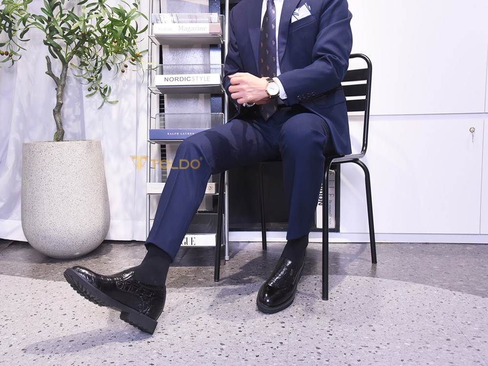 Giày cao 10 da bóng vân cá sấu 6